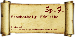 Szombathelyi Füzike névjegykártya